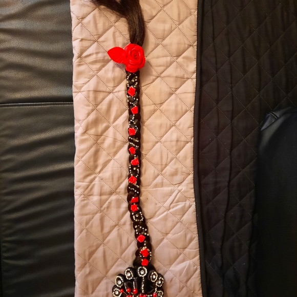 Аmasing artificial braid with crystals and roses, long 30 inch $50 - Picture 7 of 7